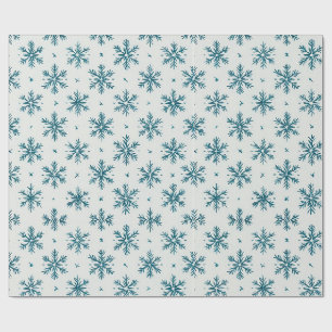 Papel de Presente Floco de Neve Azul para Presente