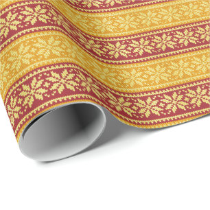 Papel De Presente Floco de Neve Brilhante Floco de Natal Vermelho Am