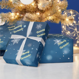 Papel De Presente Floco de Neve Caindo Personalizado