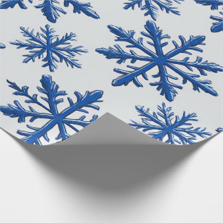 Papel De Presente ❄ Floco de Neve de Gelo Padrão de Geometria Sem Co