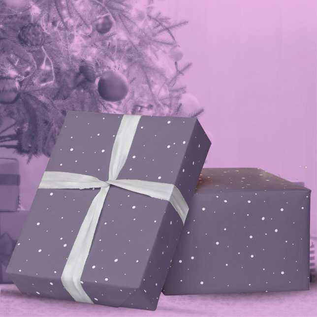 Papel De Presente Floco de Neve de Inverno Natal Férias Purpura (Criador carregado)