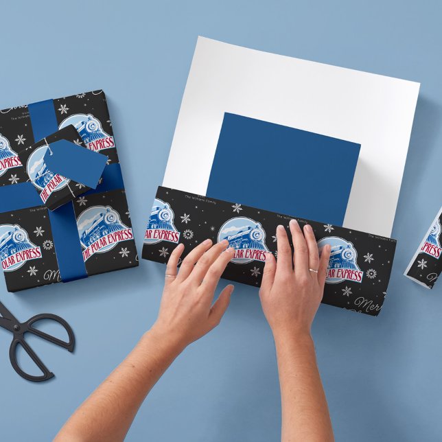 Papel De Presente Floco de Neve de Natal do Comboio Polar Express Pe (Criador carregado)