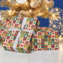 Papel De Presente Floco de neve de Natal moderno e bonito, boneco de