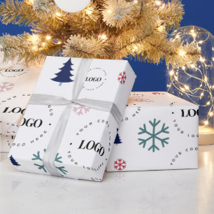 Papel De Presente Floco de neve do gráfico de Natal do logotipo come