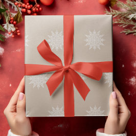 Papel De Presente Floco de Neve Elegante | Watercolor | Natal | Cerc