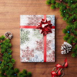 Papel De Presente Floco de Neve Escandinavo Rústico