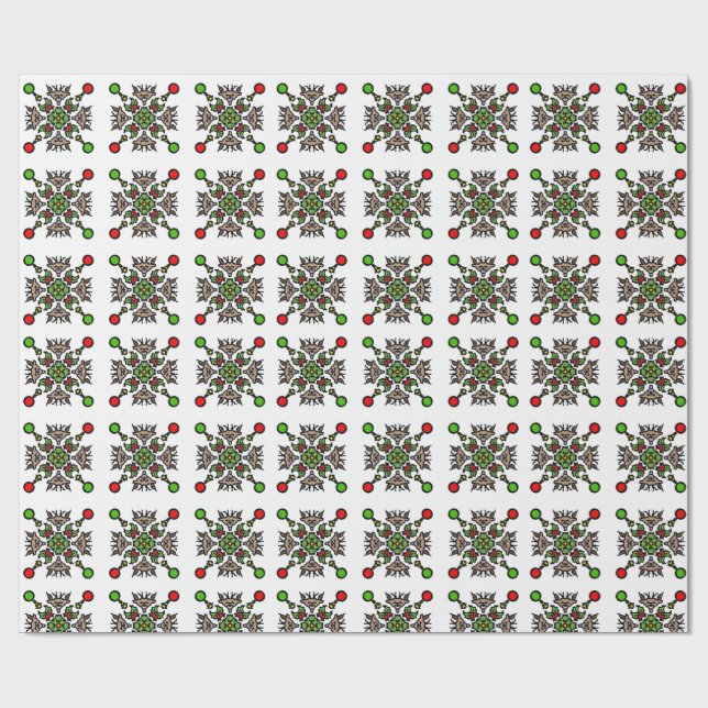 Papel De Presente Floco de Neve Mandala de Natal (Aberto)