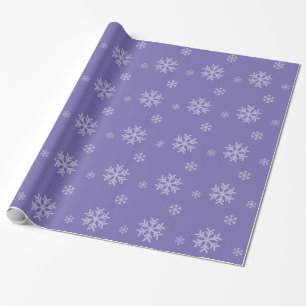 Papel De Presente Floco de neve Padrão Lavanda moderna Feriado de in