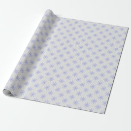 Papel De Presente Floco de neve simples, azul e Cinza