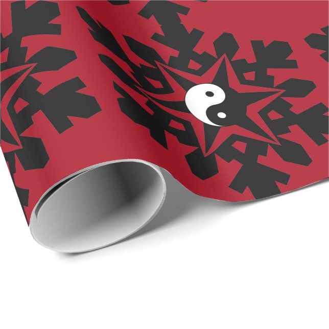 Papel De Presente Floco de neve - yin yang (Ponta do rolo)