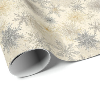 Papel De Presente Flocos de Neve Antigos Gelados