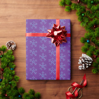 Papel De Presente Flocos de Neve Azuis