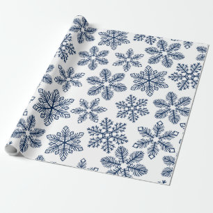 Papel De Presente Flocos de neve azuis