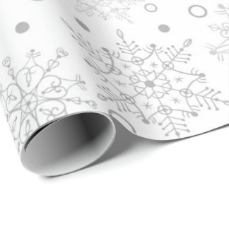 Papel De Presente Flocos de neve brancos