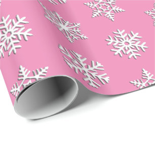 Papel De Presente Flocos de neve brancos de 3 d, fundo personalizáve