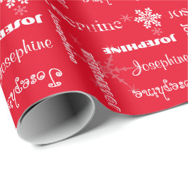 Papel De Presente Flocos de neve brancos personalizados cor w/Name