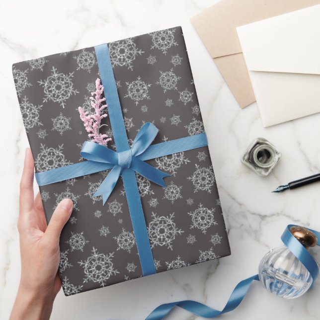 Papel De Presente Flocos de neve brilhantes (Presentear)