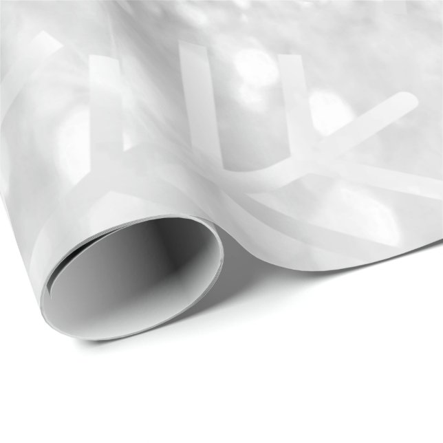 Papel De Presente Flocos de neve Cinzas de Natal Feriado Glitter (Ponta do rolo)