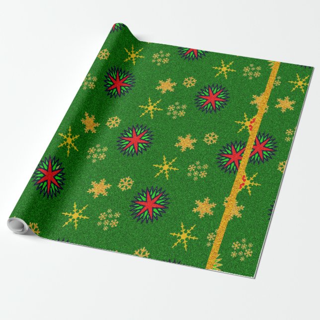 Papel De Presente Flocos de neve coloridos - (Desenrolado)