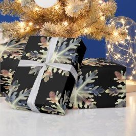 Papel De Presente Flocos de neve com aquarelas, Cores Mágicas