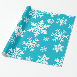 Papel De Presente Flocos de neve de azul lacre de Natal Fenda de Nat