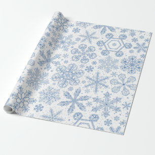 Papel De Presente Flocos de neve de cinza esbranquiçados