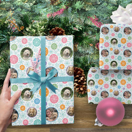 Papel De Presente Flocos de neve de férias coloridas 3 Foto personal