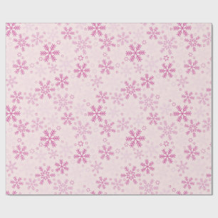 Papel De Presente Flocos de neve de inverno, cor-de-rosa, de pastel 