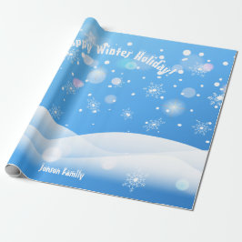 Papel De Presente Flocos de neve de inverno Feriados Desejam XMAX Pe