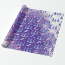 Flocos de neve de Ouro de Árvore de Natal Roxo