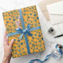 Flocos de neve de vintage em amarelo