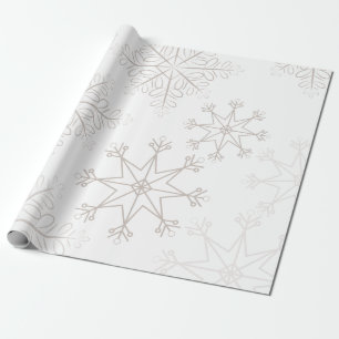 Papel De Presente Flocos de Neve Delicados Natal Branco