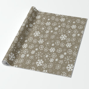 Papel De Presente Flocos de Neve Desenhados à Mão com Fundo de Plati