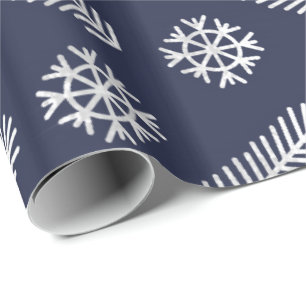 Papel De Presente Flocos de neve dos feriados da árvore de Natal do