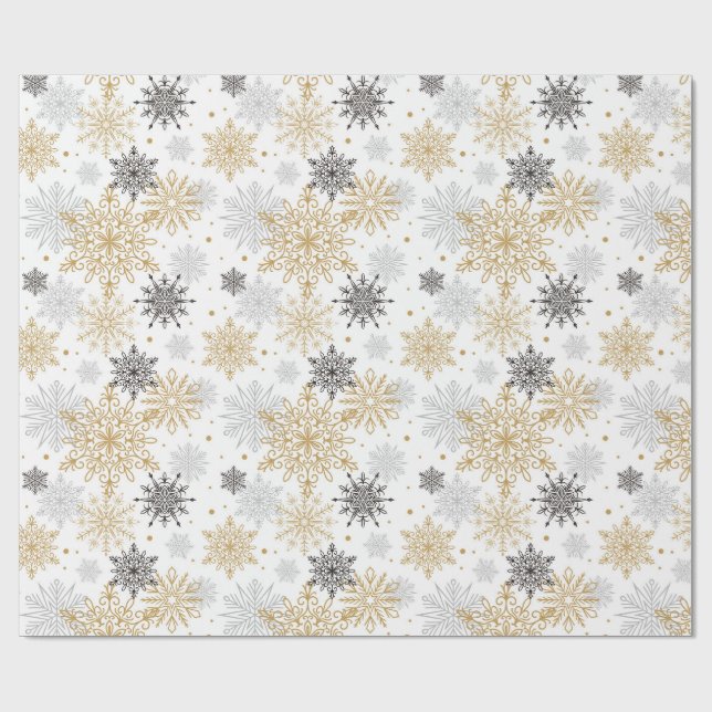 Papel De Presente Flocos de neve elegantes (Aberto)