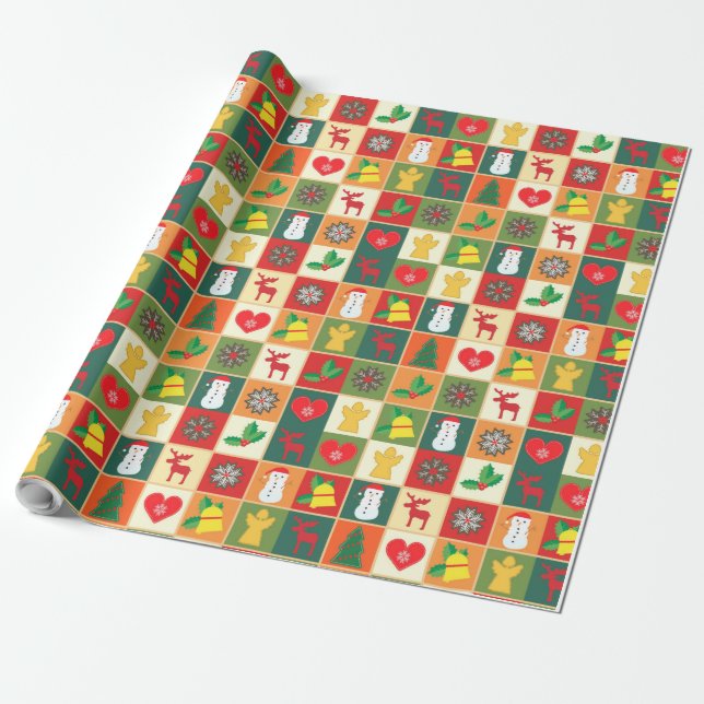 Papel De Presente Flocos de neve Feriado de Natal (Desenrolado)