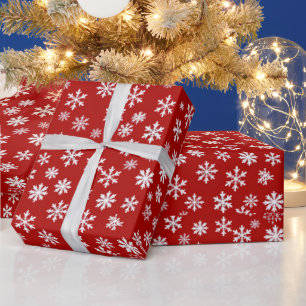 Papel De Presente Flocos de neve festivos de Natal