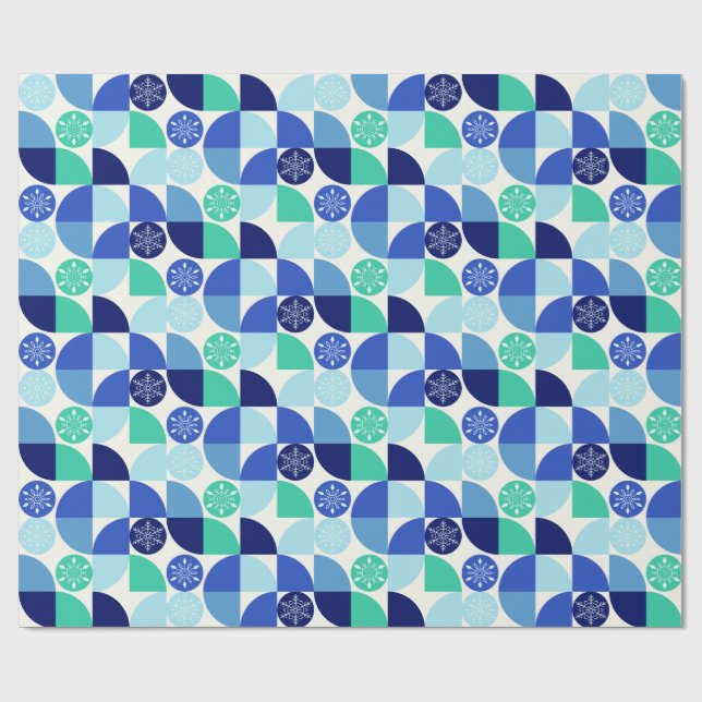 Papel De Presente Flocos de neve geométricos - Fundo claro (Aberto)