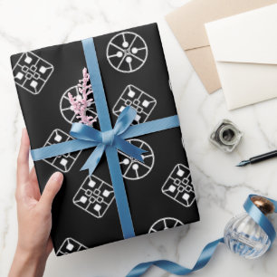 Papel De Presente Flocos de neve modernos do século médio