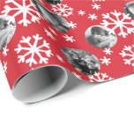Papel De Presente Flocos de Neve pintados Foto Presente Quebra verme<br><div class="desc">**Faça seu ajustado de fotos clicando em "Personalizar" e depois pressione o botão "Editar" e role para baixo até "Recortar imagem" para fazer seu ajustado de fotos sem sobrepor** Enrole seus presentes com este pacote personalizado de presentes apresentando três de suas fotos entre uma dispersão de flocos de neve brancos...</div>
