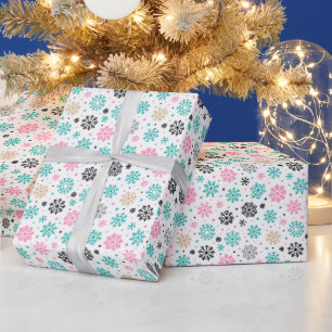 Papel De Presente Flocos de neve retrô