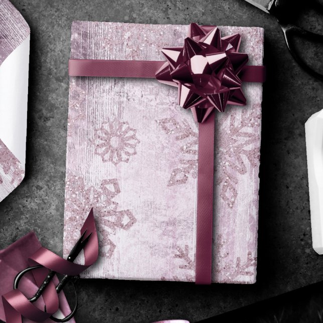 Papel De Presente Flocos de neve russos | Grão-de-Mata Rosa-Rosa-Dus (Criador carregado)