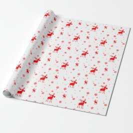 Papel De Presente Flocos de neve simples e modernos de alce