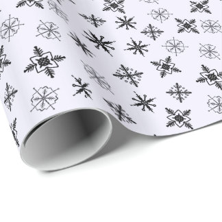 Papel De Presente Flocos de Neve Simples Natal