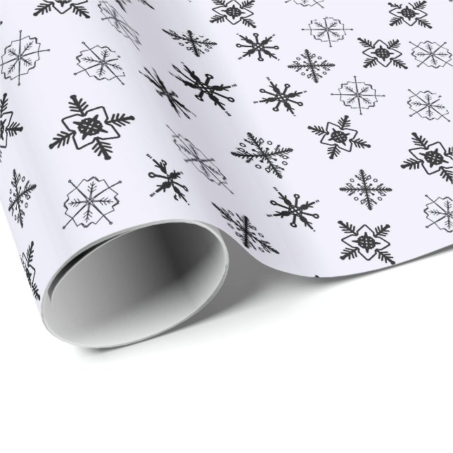 Papel De Presente Flocos de Neve Simples Natal (Ponta do rolo)