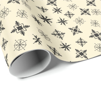 Papel De Presente Flocos de Neve Simples Natal