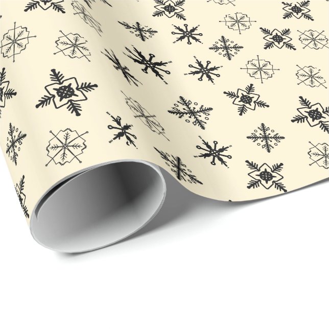 Papel De Presente Flocos de Neve Simples Natal (Ponta do rolo)