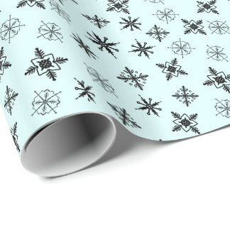 Papel De Presente Flocos de Neve Simples Natal