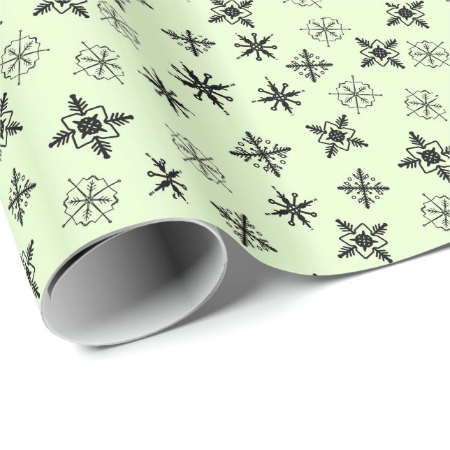 Papel De Presente Flocos de Neve Simples Natal (Ponta do rolo)