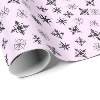 Papel De Presente Flocos de Neve Simples Natal